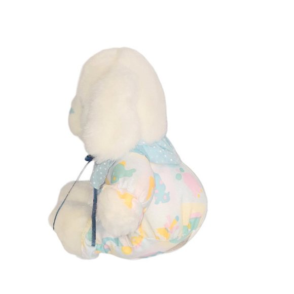 Vintage 1989 Cuddle Wit White Dog Puppy Cloth Outfit Stuffed Plush Toy 10" - Picture 3 of 10